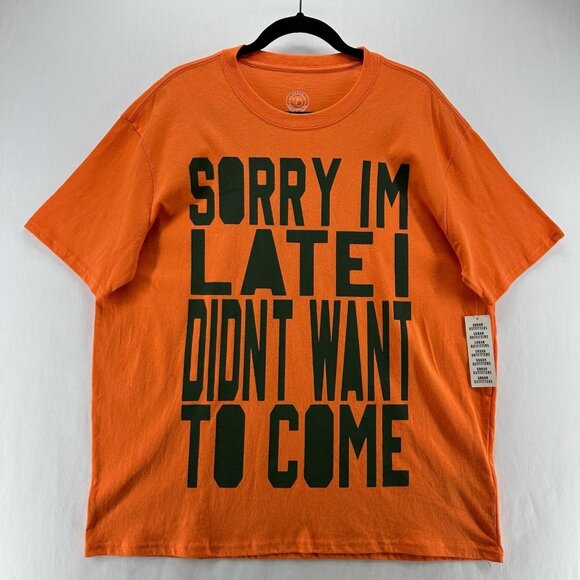Urban Outfitters Tops - Urban Outfitters Sorry I’m Late Oversized T-Shirt Womens M Short Sleeve Orange